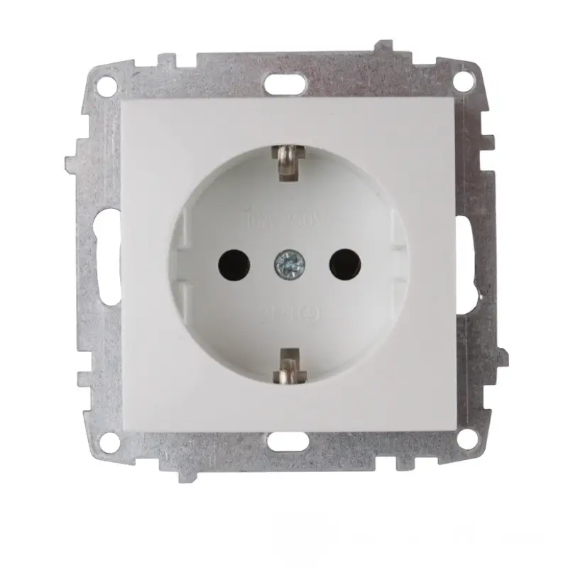 Механизм розетки с заземлением ElectroHouse 16 А IP22 Enzo Белый (EH-2124)