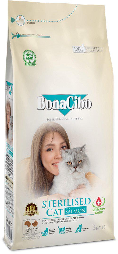 Корм сухий BonaCibo Cat Sterilised Salmon 2 кг (8694686407011)