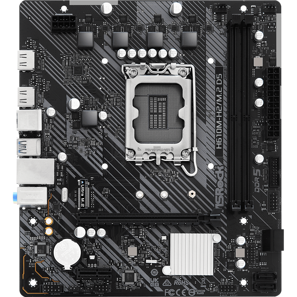 Материнська плата ASRock H610M-H2/M.2 D5 Intel H610/S1700/MicroATX/2xDDR5 DIMM (4c954dee)