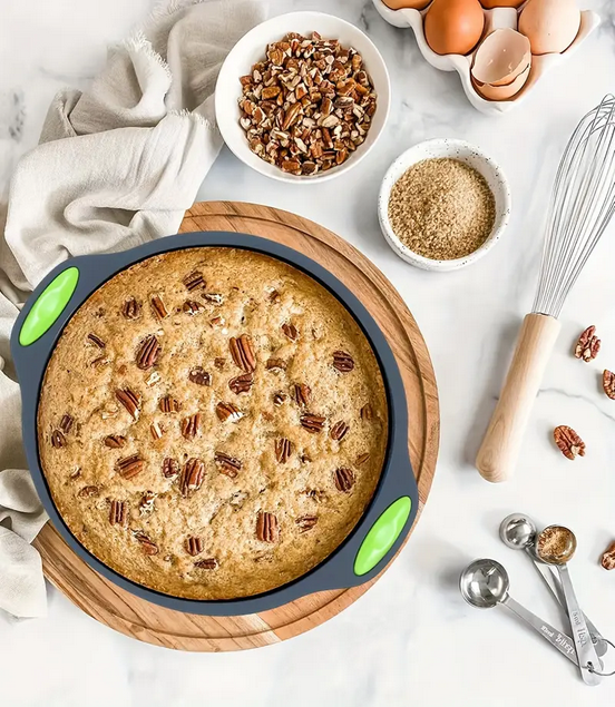 Форма силіконова для пирогів та тортів кругла з ручками 22 см Сірий (SAM-00287) - фото 5