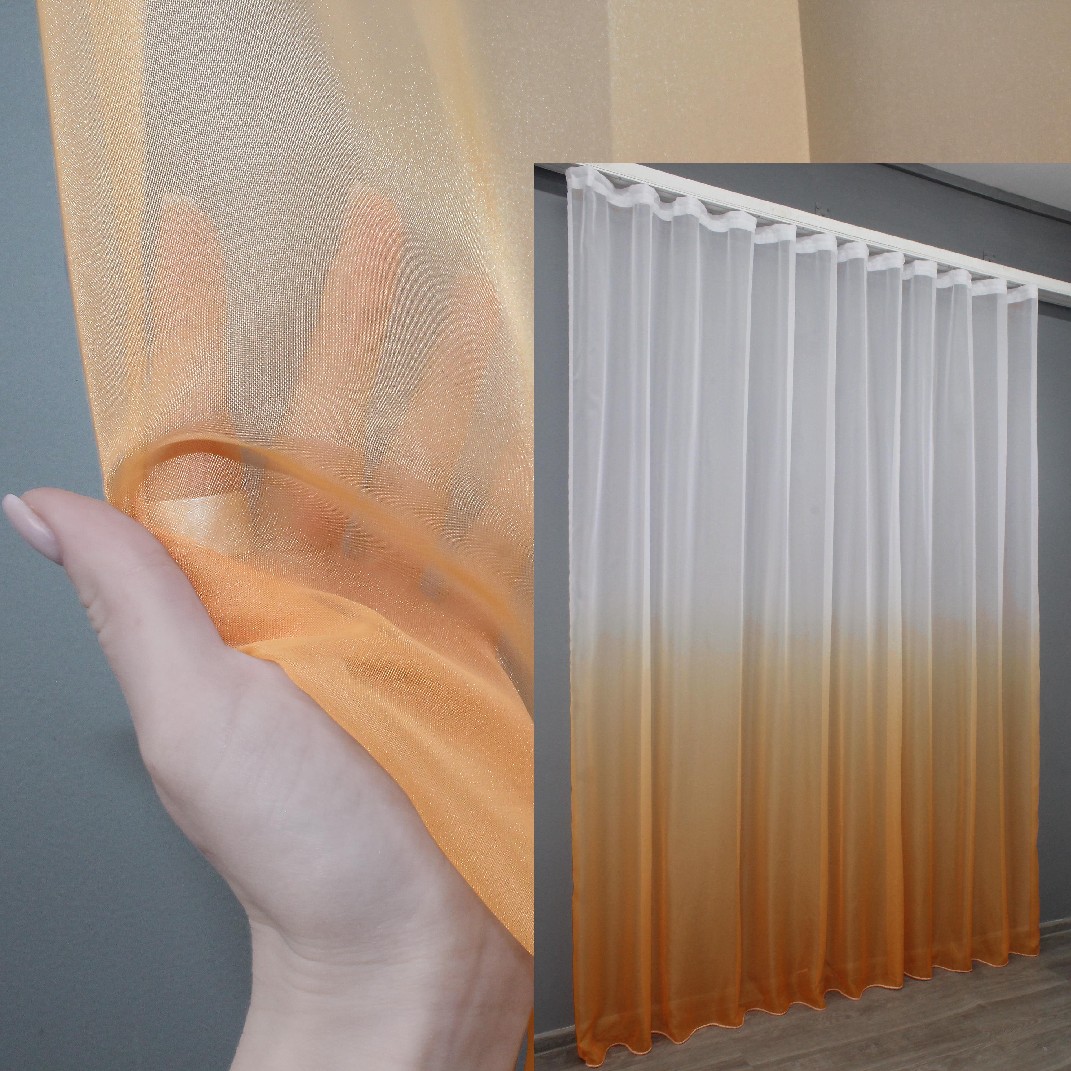 Тюль VR-Textil 754т Омбре шифон 300х270 см Оранжевый/Белый (42-0175) - фото 3 Тюль VR-Textil 754т Омбре шифон 300х270 см Оранжевый/Белый (42-0175) - фото 3