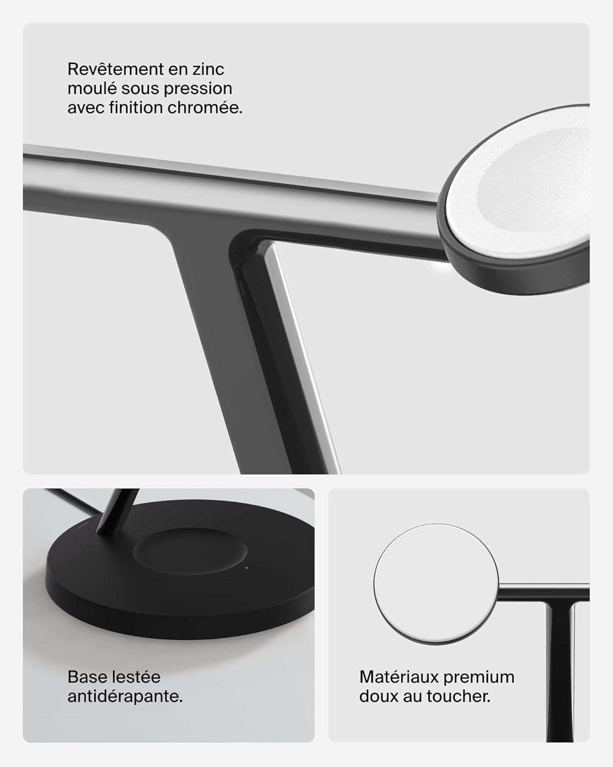 Зарядное устройство беспроводное Belkin 3в1 Magnetic Pad Qi2 15 Вт Черный (WIZ032KQBK) - фото 5