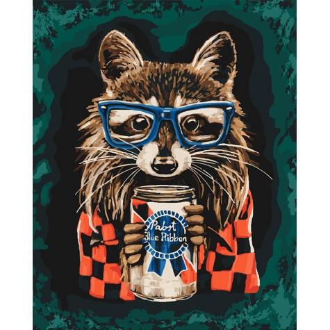 Картина по номерам Идейка Веселый енот 40х50 см (КНО4117-mt)