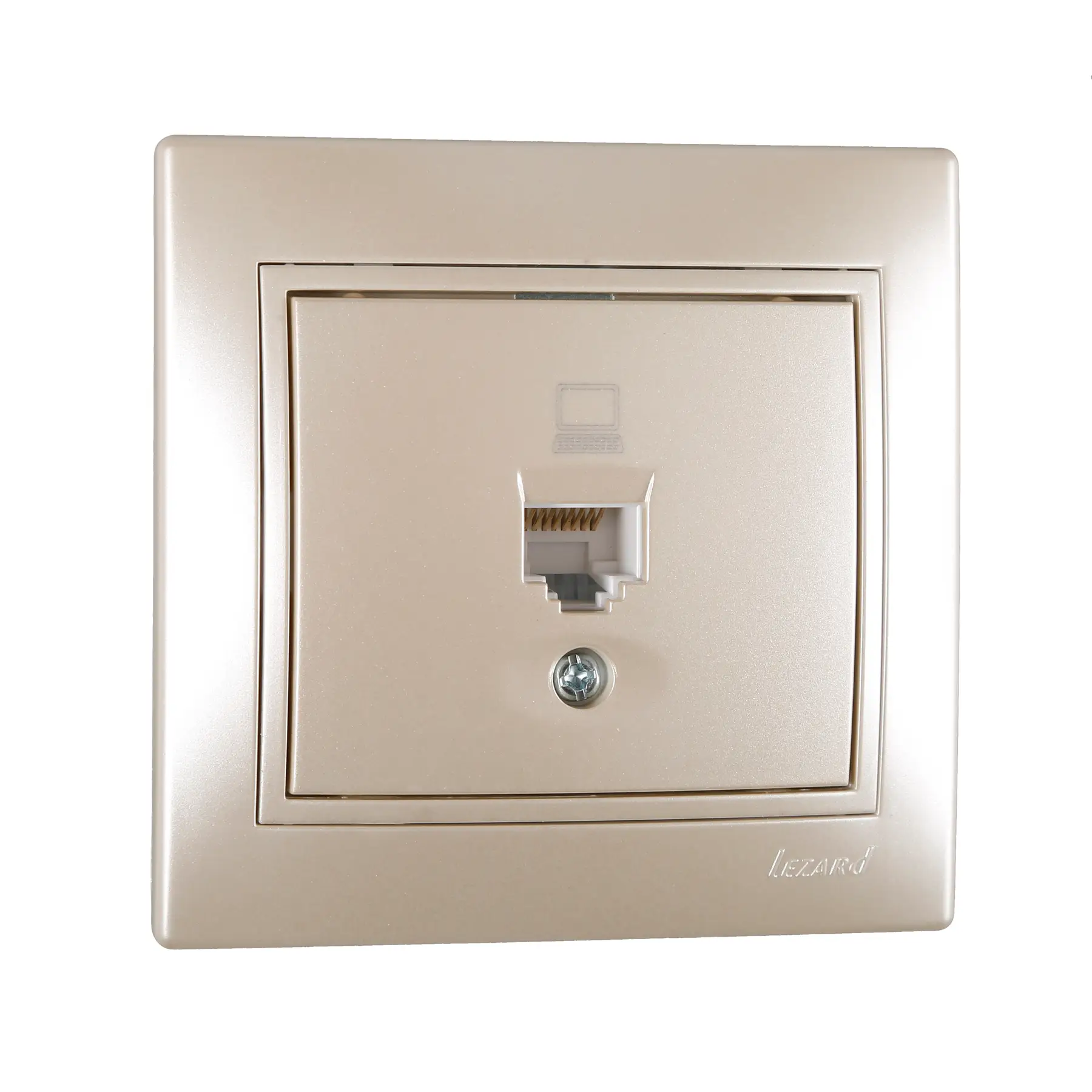 Розетка компьютерная Lezard Mira Белый перламутр