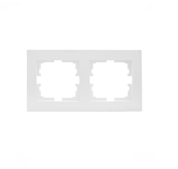 Рамка двухместная Vesna горизонтальная Белый матовый (742-5380-147)