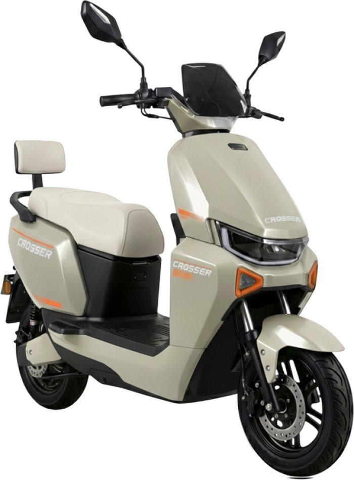 Электроскутер двухместный Crosser V9 1600W 72V 24Ah Бежевый
