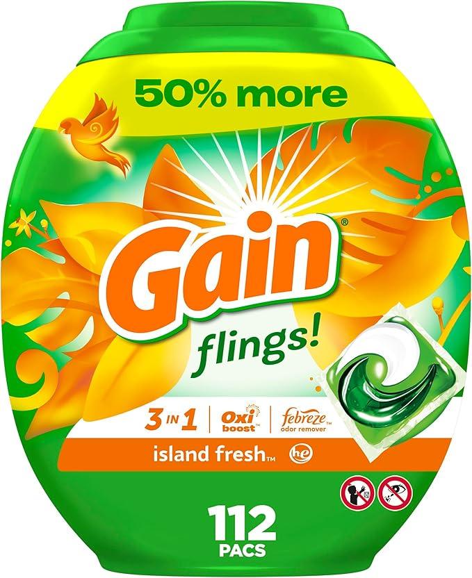 Капсули для прання Gain Flings 112 шт.