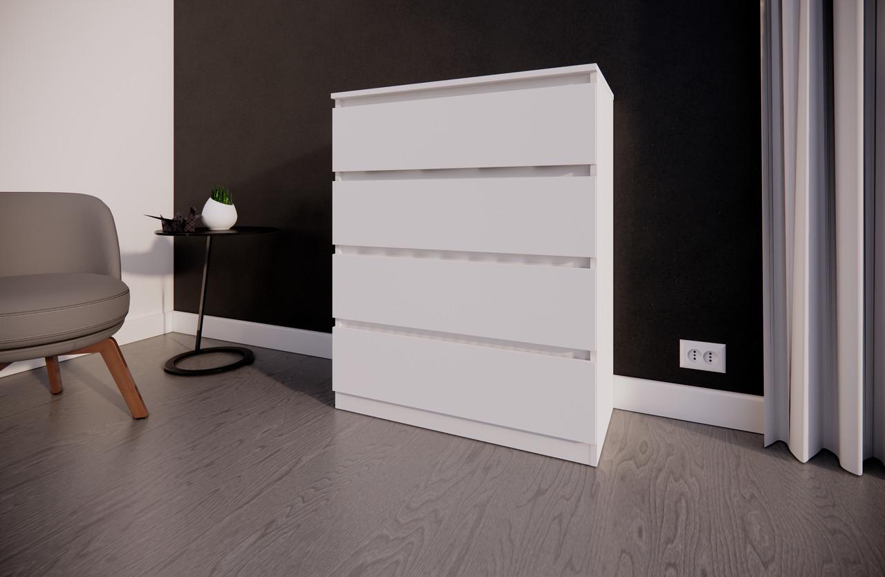 Комод MEBEX на 4 шухляди 80х40х100 см Білий (VM4B800WH) - фото 3 Комод MEBEX на 4 шухляди 80х40х100 см Білий (VM4B800WH) - фото 3