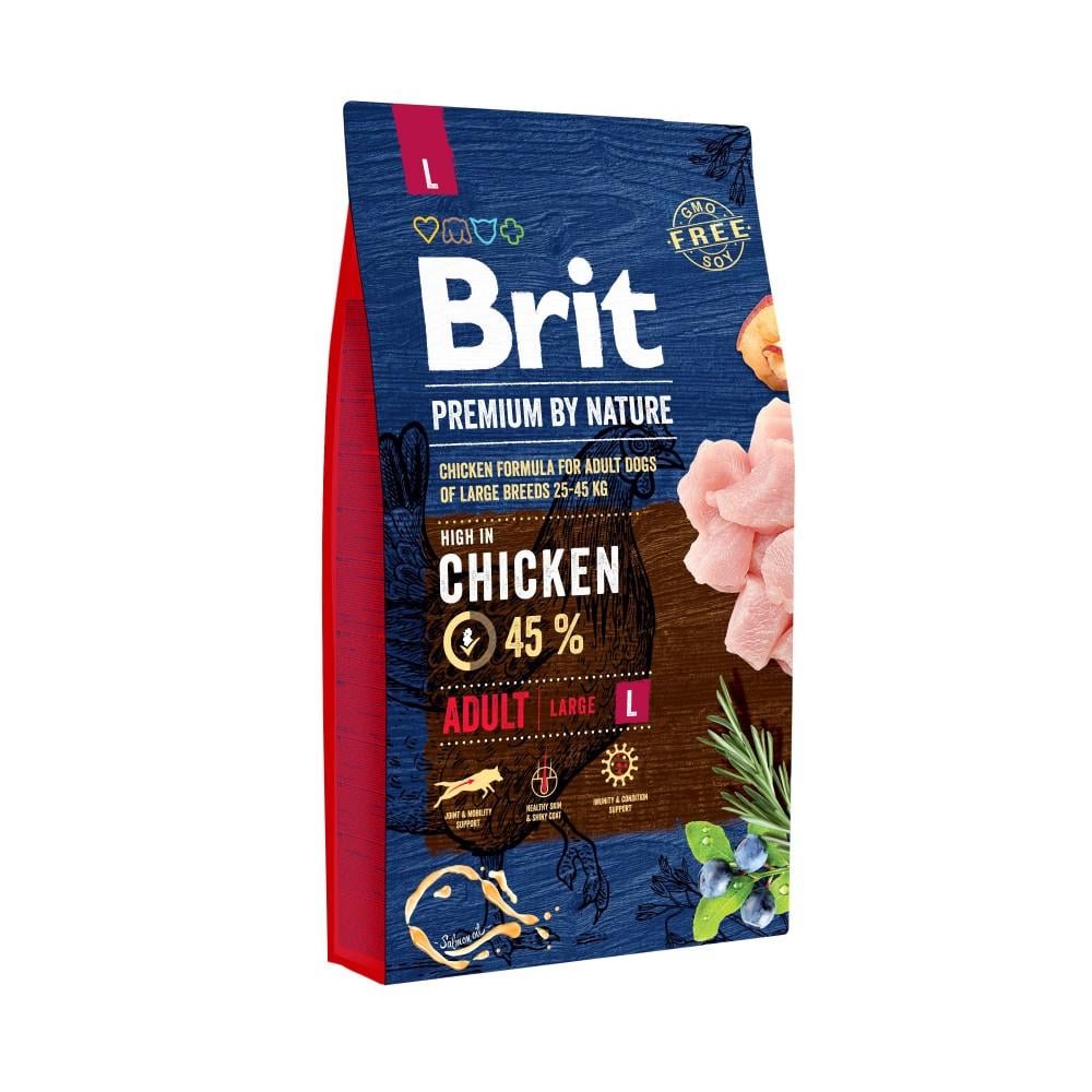 Корм сухой Brit Premium Dog Adult L для взрослых собак больших пород весом 25-45 кг с курицей 8 кг (8595602526451)