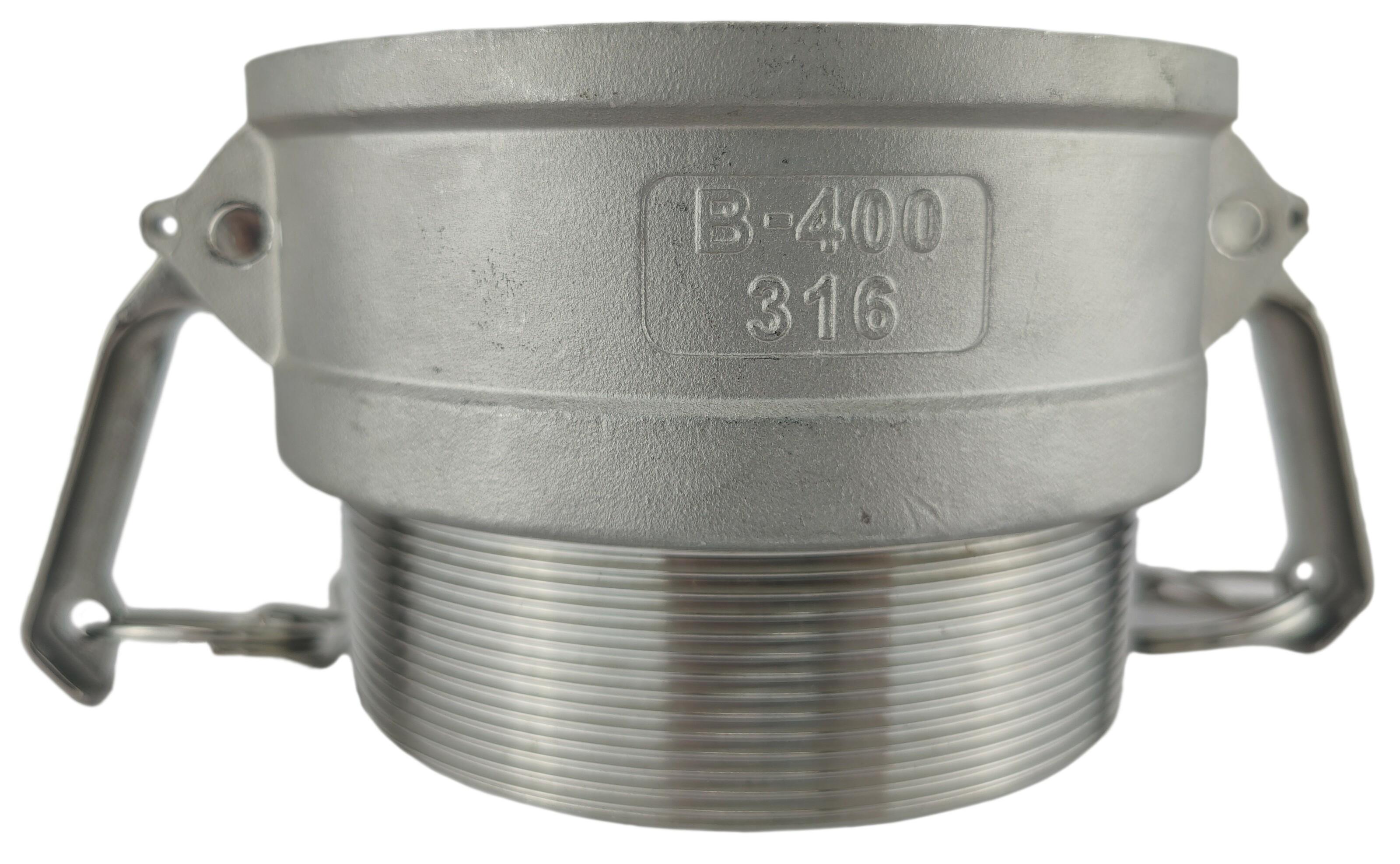 Муфта camlock тип B с наружной резьбой BSPT ШРЗ нержавеющая сталь B-400 4" (50212064)