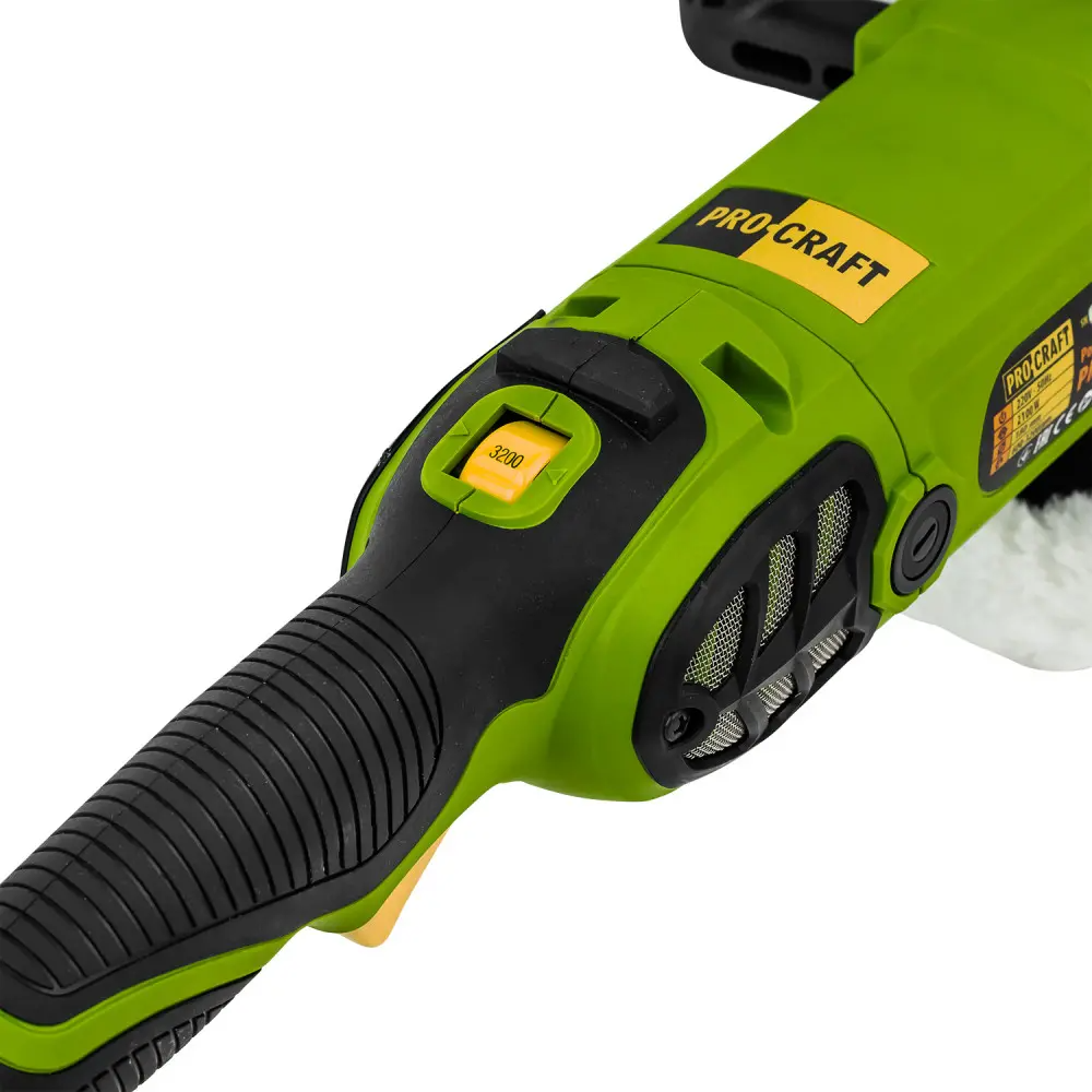 Машина полировальная-шлифовальная Procraft PM2100K с регулировками и полировочной насадкой 180 мм 1400 Вт - фото 4 Машина полировальная-шлифовальная Procraft PM2100K с регулировками и полировочной насадкой 180 мм 1400 Вт - фото 4