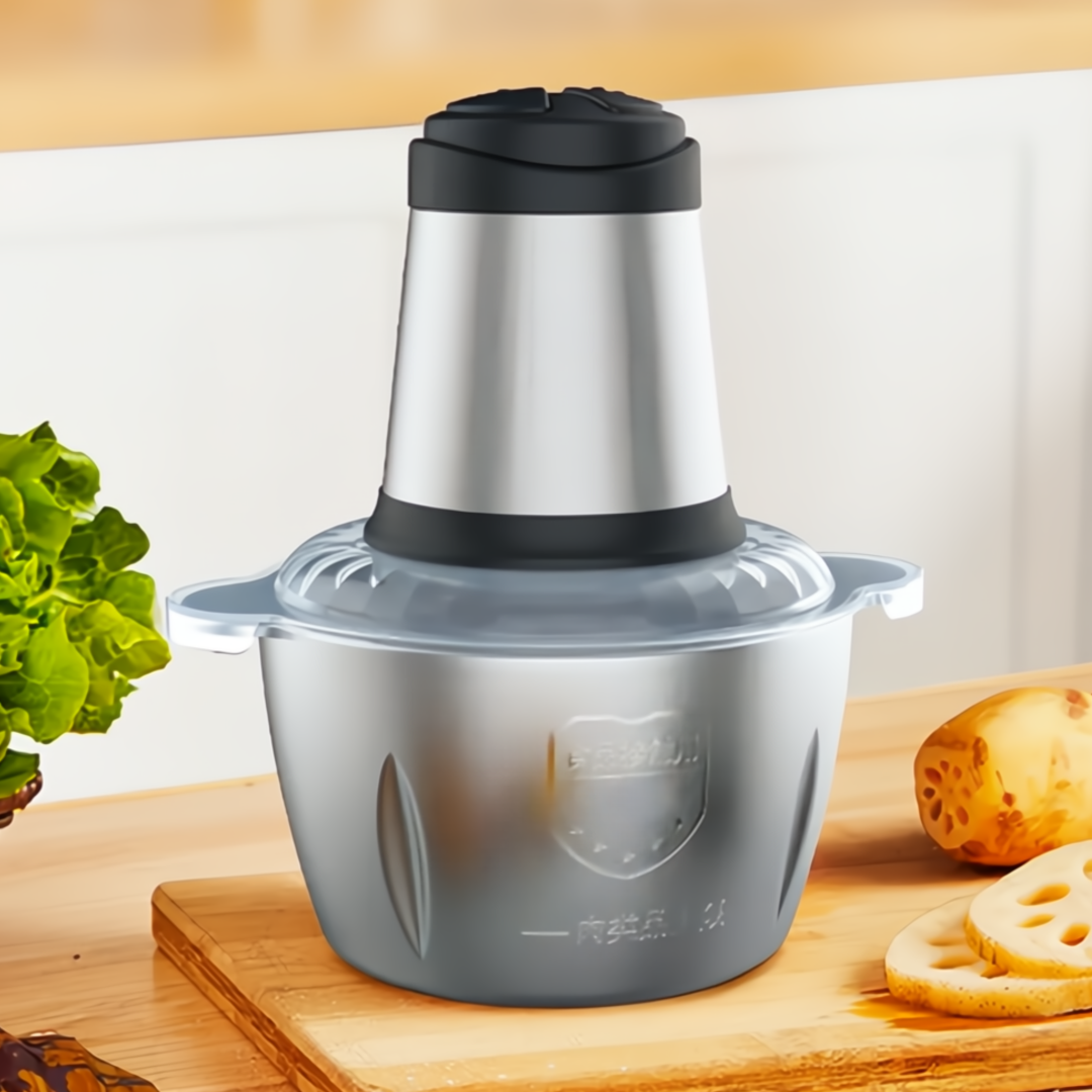 Измельчитель для кухни Crownberg 3в1 MultiFunction Food Blender Chopper с металлической чашей 800 Вт Black