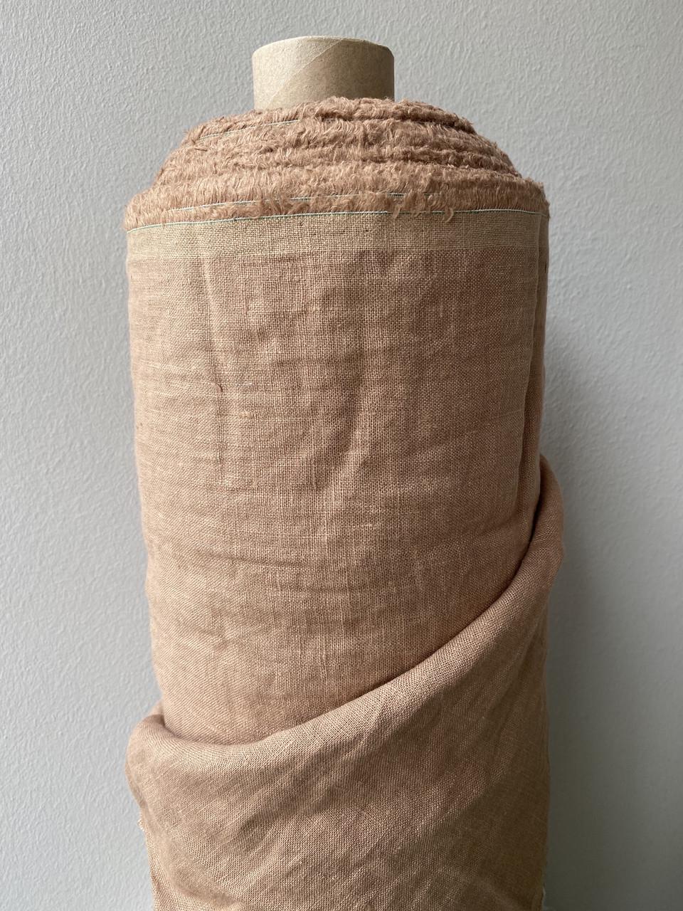 Ткань костюмная LINEN PLUS CRASH EFFECT 100% лен 145 см 107 Мокко - фото 3