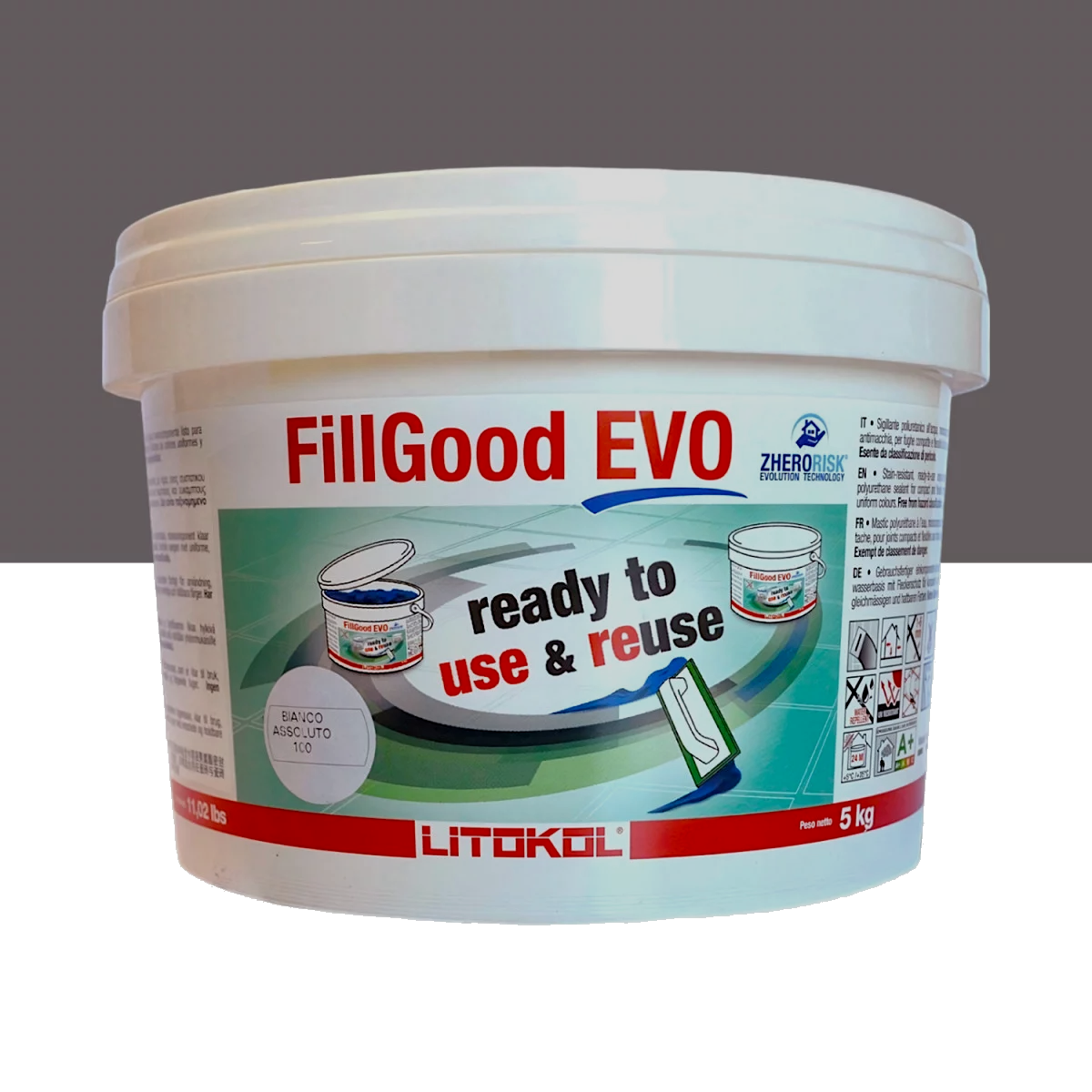 Затирка для швов эпоксидная полиуретановая Litokol FillGood EVO 125 5 кг Серый