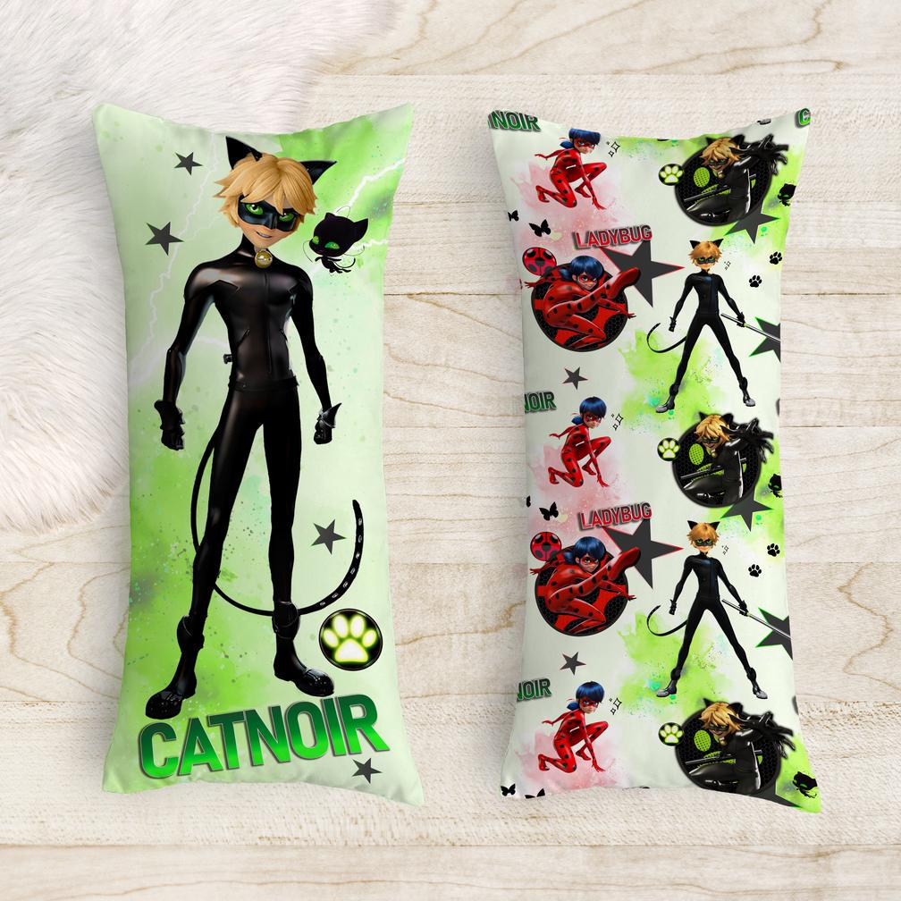 Подушка-обіймашка дакімакура дитяча Супер Кіт світло-зелений фон 40х100 см