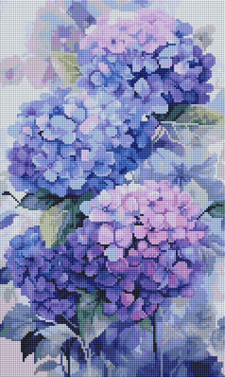 Алмазна мозаїка Гортензія з голограмними камінцями 30х50 см (2802608863) - фото 2 Алмазна мозаїка Гортензія з голограмними камінцями 30х50 см (2802608863) - фото 2