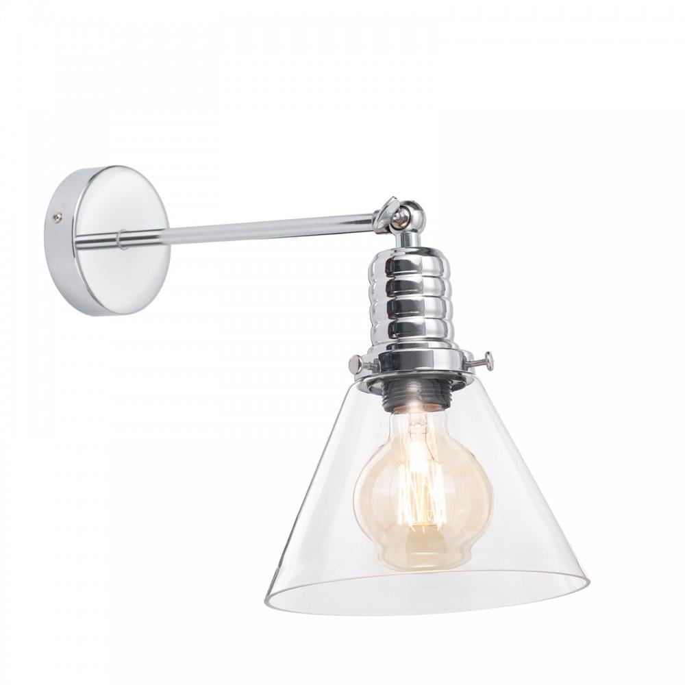Настенный светильник Ретро из прозрачного стекла Funnel Clear Jazz Collection Chrome (WL-JC0002/CHR) Настенный светильник Ретро из прозрачного стекла Funnel Clear Jazz Collection Chrome (WL-JC0002/CHR)