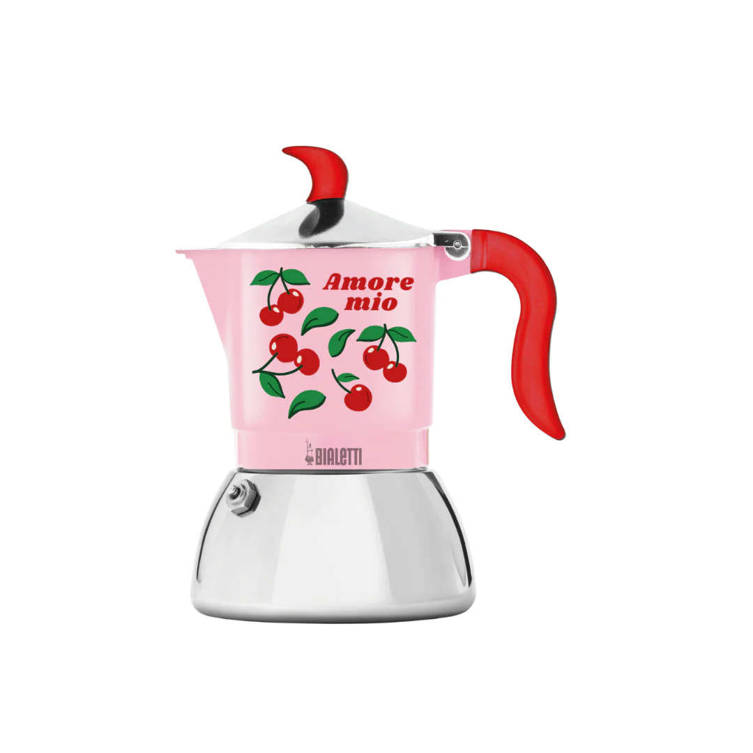 Гейзерна кавоварка індукційна Bialetti Fiametta Induction Cherries 4CUPS 150 мл (0006664)