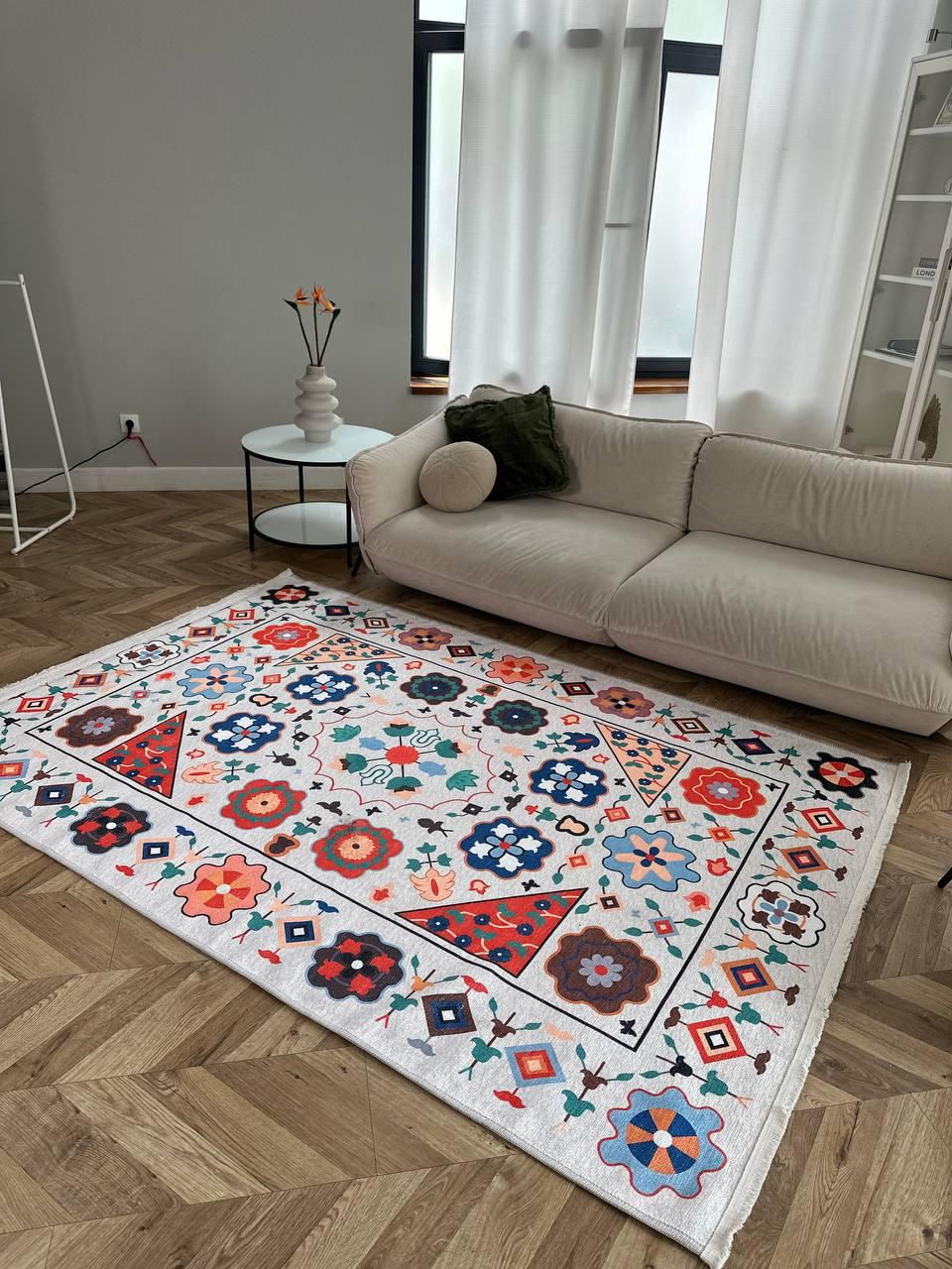 Килим безворсовий з шенілу та бавовни антиковзаючий 160х230 см (367)