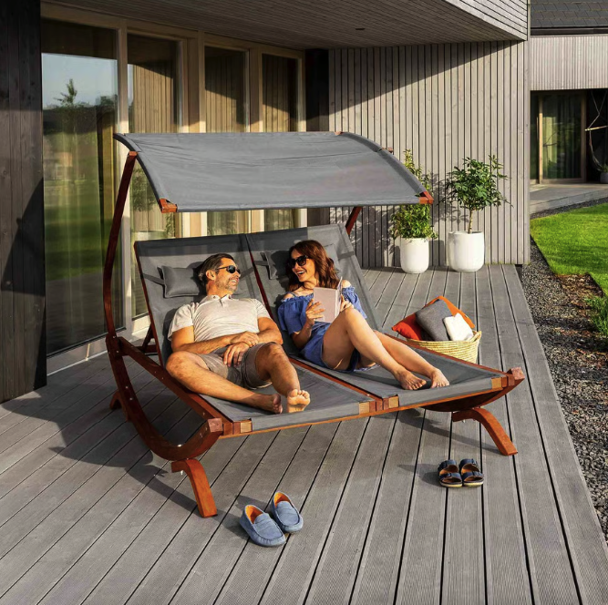 Садовий шезлонг Di Volio Pionza двомісний Сірий (4934) - фото 17