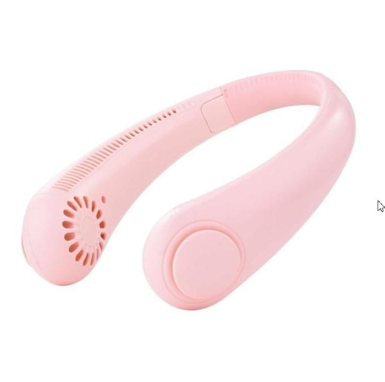 Вентилятор на шею аккумуляторный безлопастный FAN-01 трехскоростной 1200 mAh и питание от USB Розовый