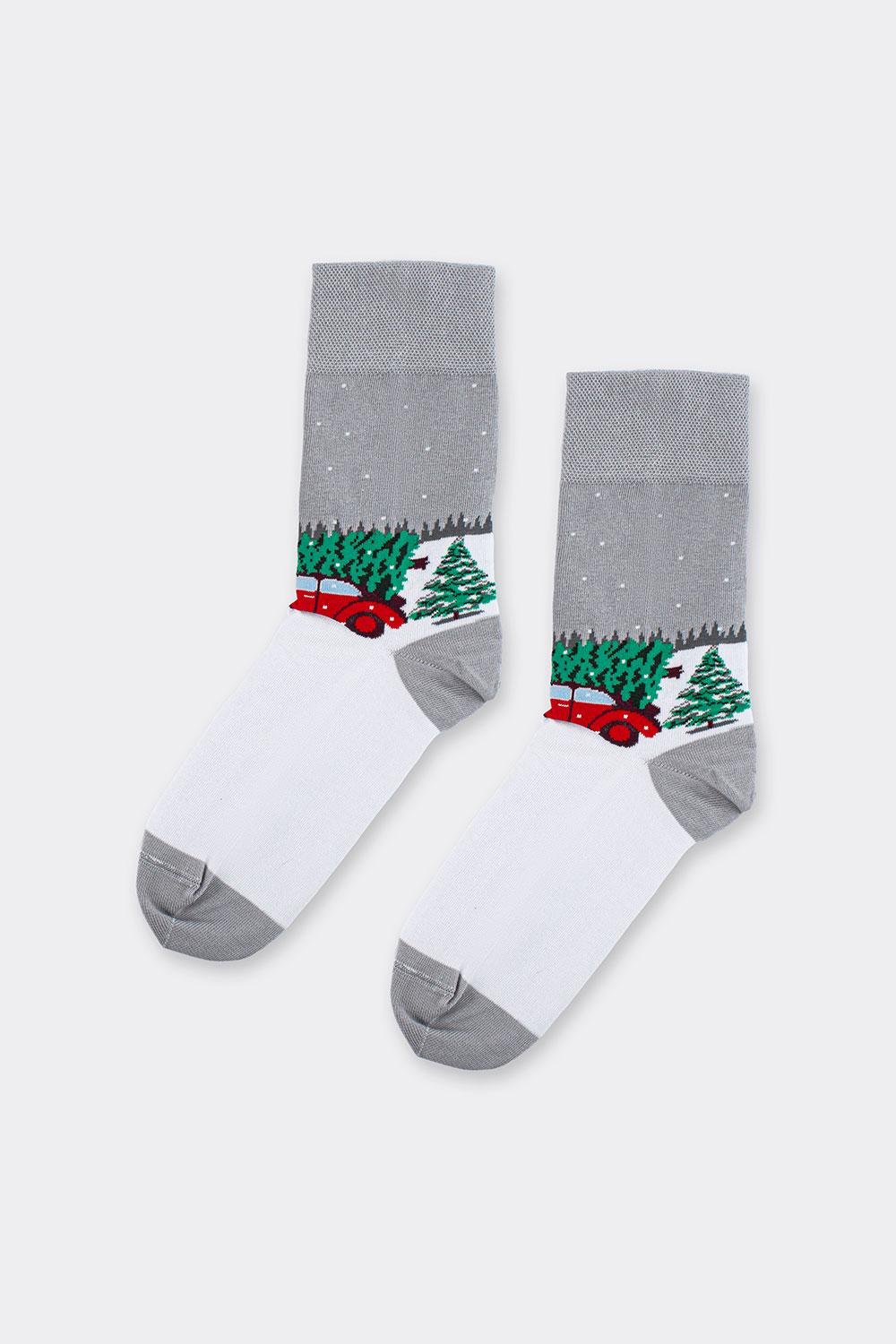 Шкарпетки чоловічі бавовняні Giulia MS3 NEW YEAR 2602 р. 43-46 Grey-silver (31034004)