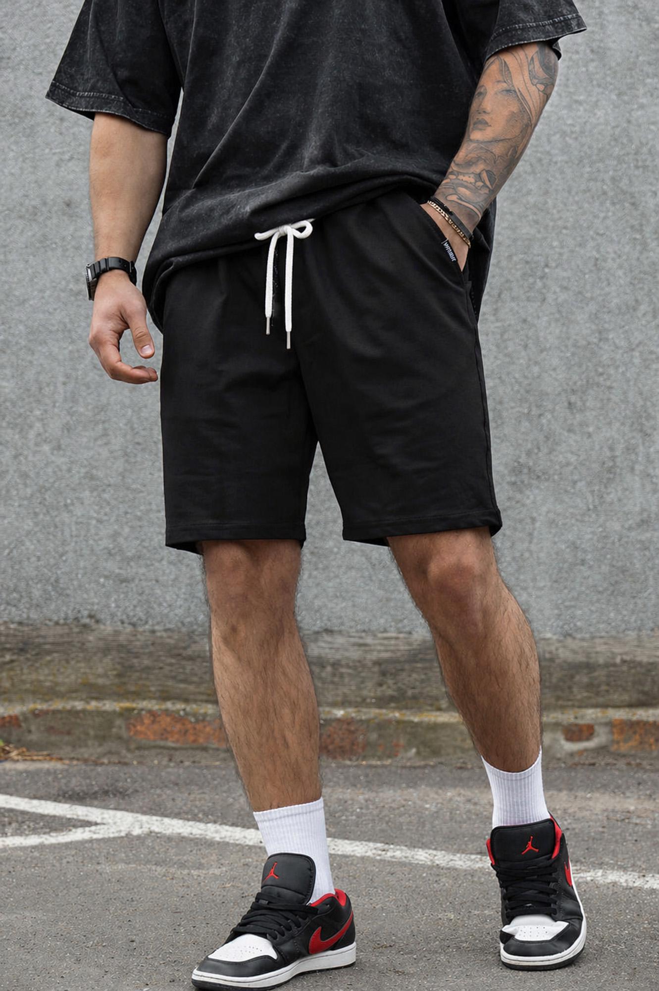 Шорты Without Basic хлопковые 3XL Black/White (3XL8056401 8056402)