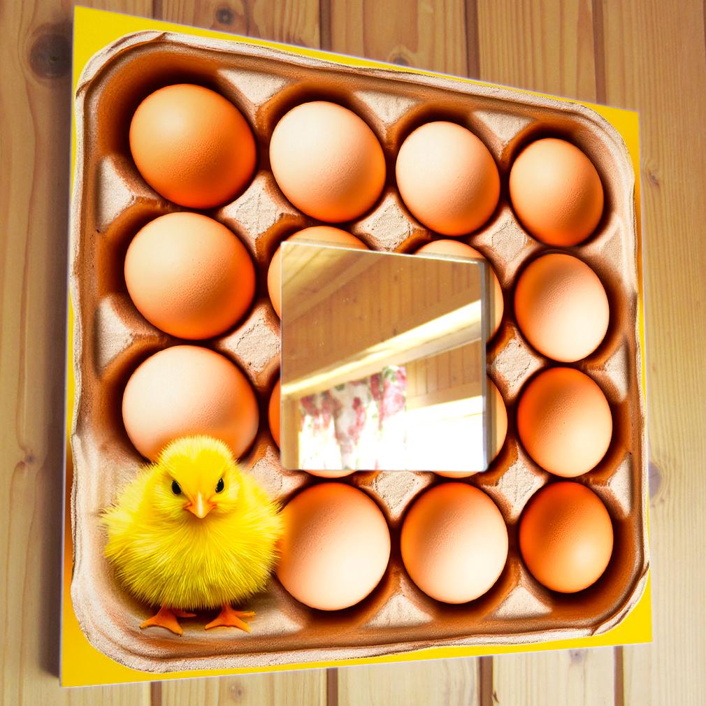 Зеркало декоративное Яйца и ципленок 260х260 мм (M04651)