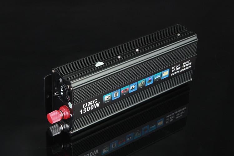 Автомобільний інвертор UKC 24V-220V 1500W Чорний (738274460) - фото 2