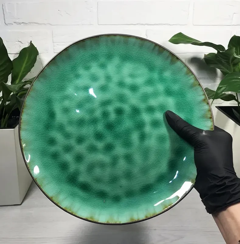 Тарілка Olens Зелена лагуна 27,5 см (101-1003CG) - фото 2 Тарілка Olens Зелена лагуна 27,5 см (101-1003CG) - фото 2