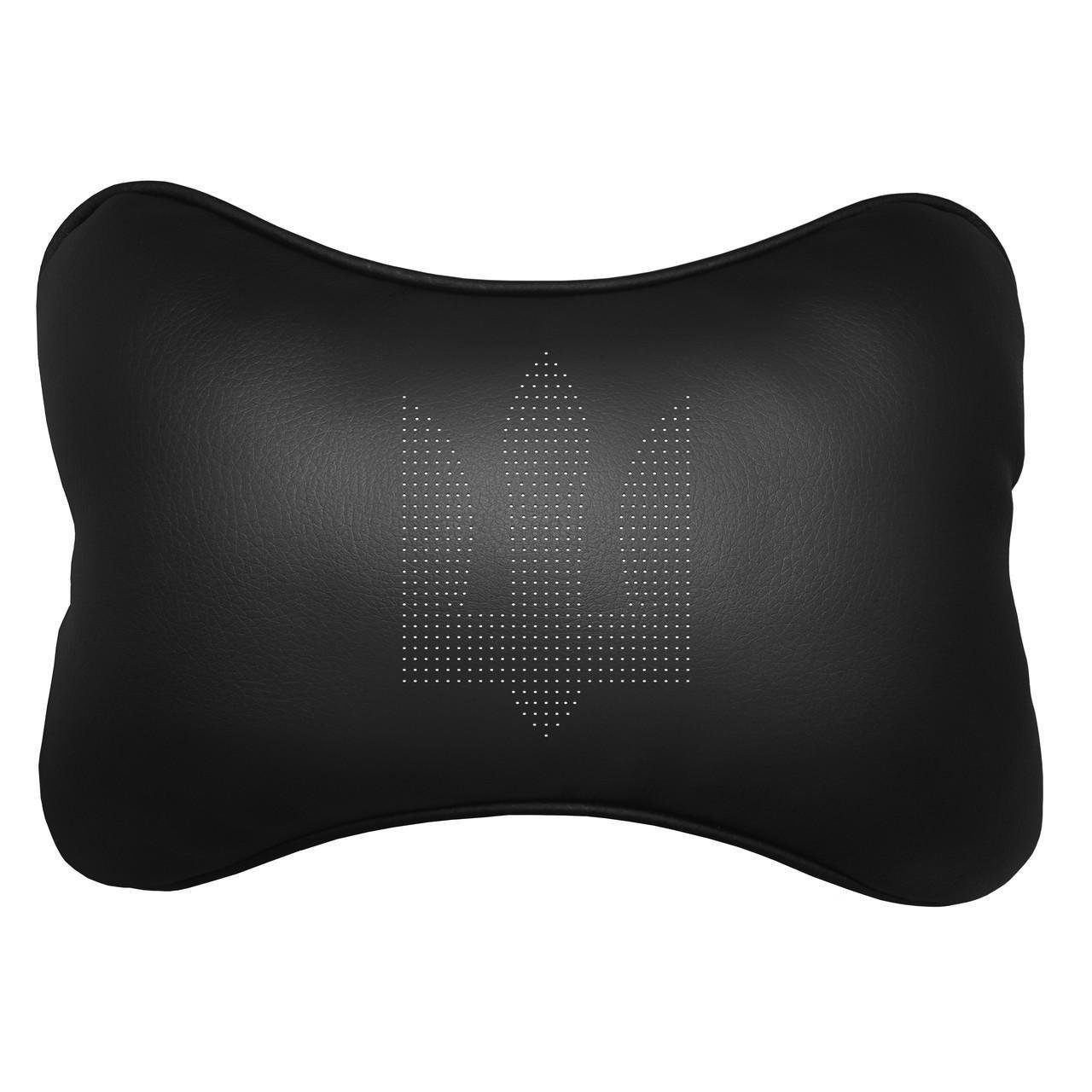 Подушка автомобильная Avtolife Трезубец из экокожи Черный (AVT-LBL-35)