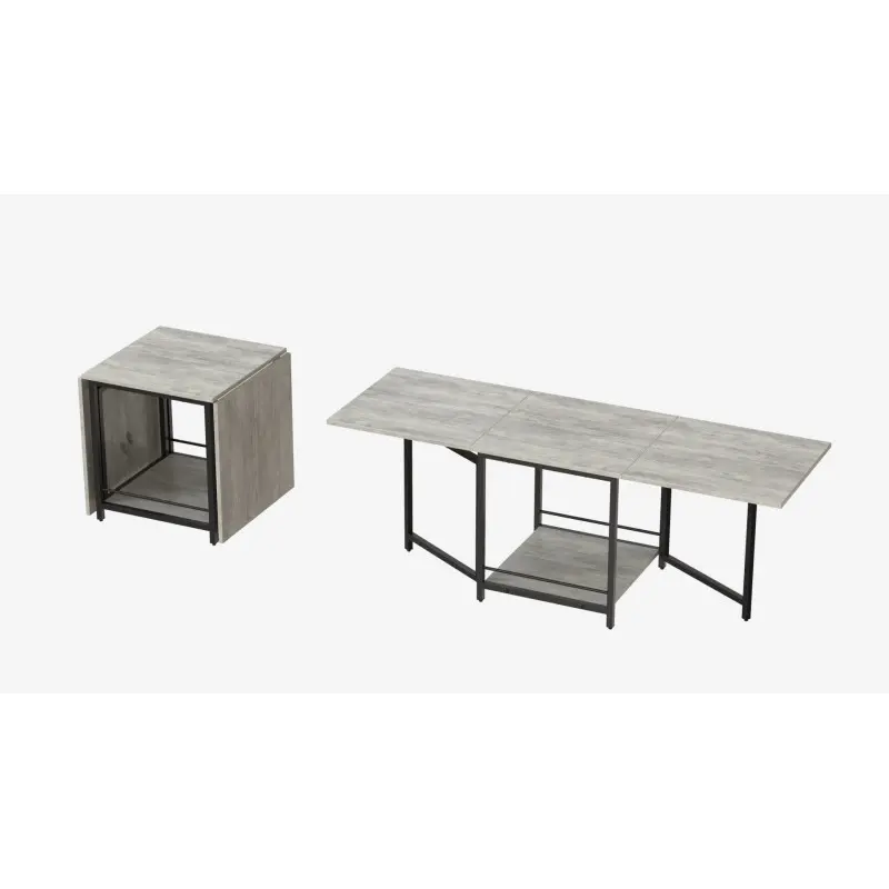 Стіл журнальний трансформер Ferrum-decor Kub Kombo Чорний метал ДСП Бетон (FRD-105155) - фото 5