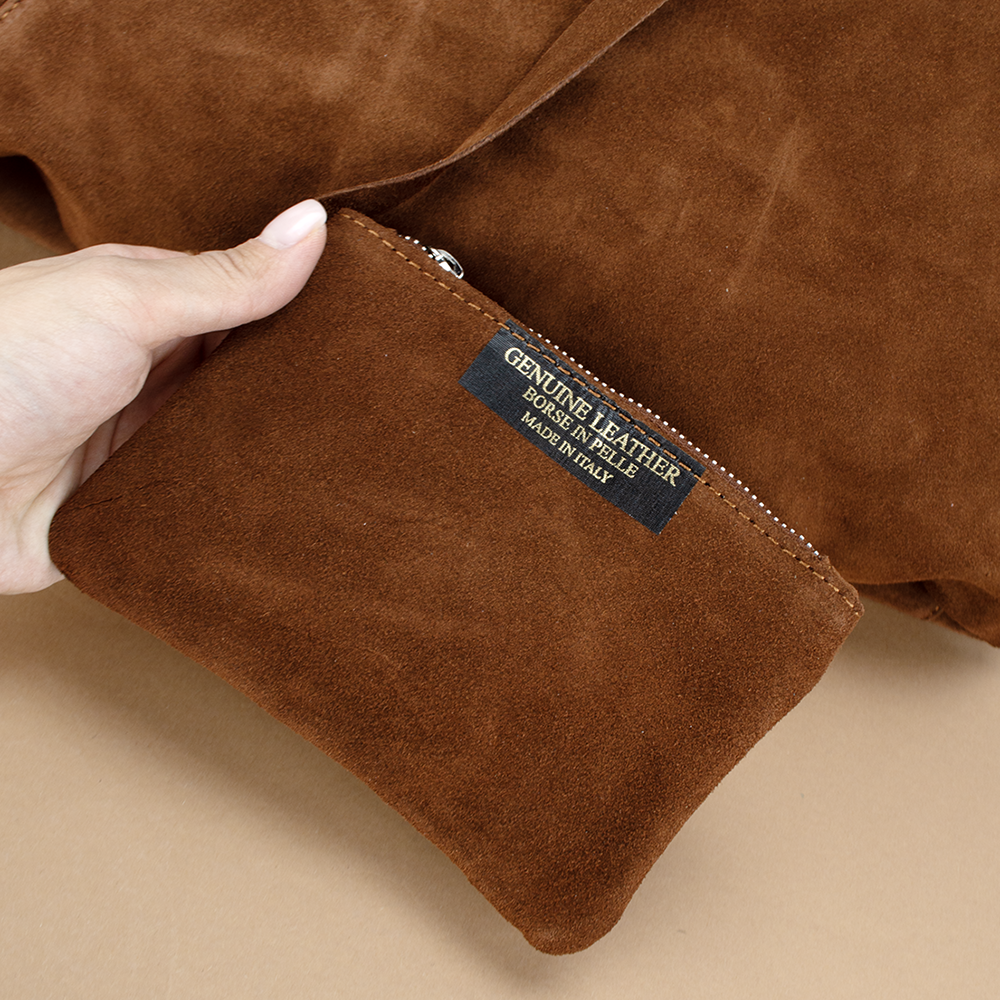 Сумка-шопер жіноча Virginia Conti 03801 замшева з гаманцем Темно-рудий (2413059977) - фото 3 Сумка-шопер жіноча Virginia Conti 03801 замшева з гаманцем Темно-рудий (2413059977) - фото 3