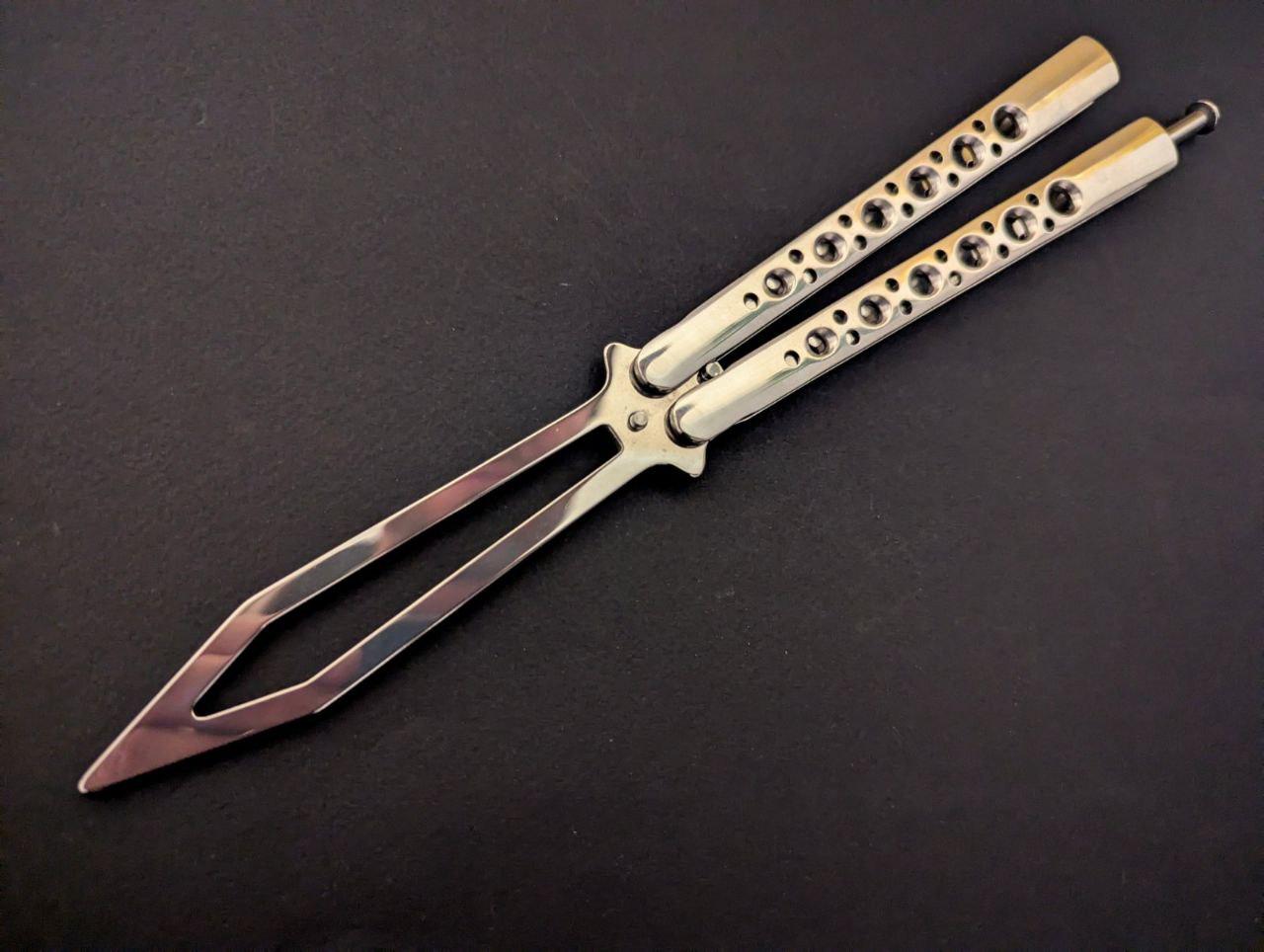 Ніж метелик тренувальний AK14 Halif з чохлом Silver (12911739)