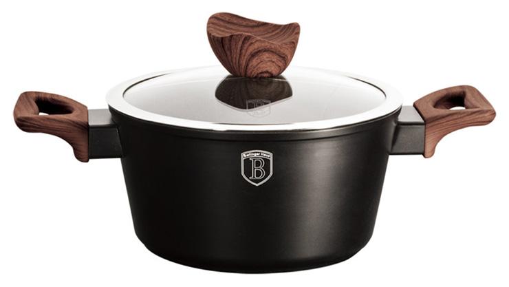 Каструля з кришкою Berlinger Haus Ebony Rosewood 4,1 л мармурове антипригарне покриття (BH-1717)