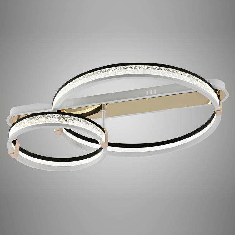 Люстра светодиодная Svet на два акриловых кольца с пультом 96W 3000-6000К (SY-16056/500+300 WH+BK)