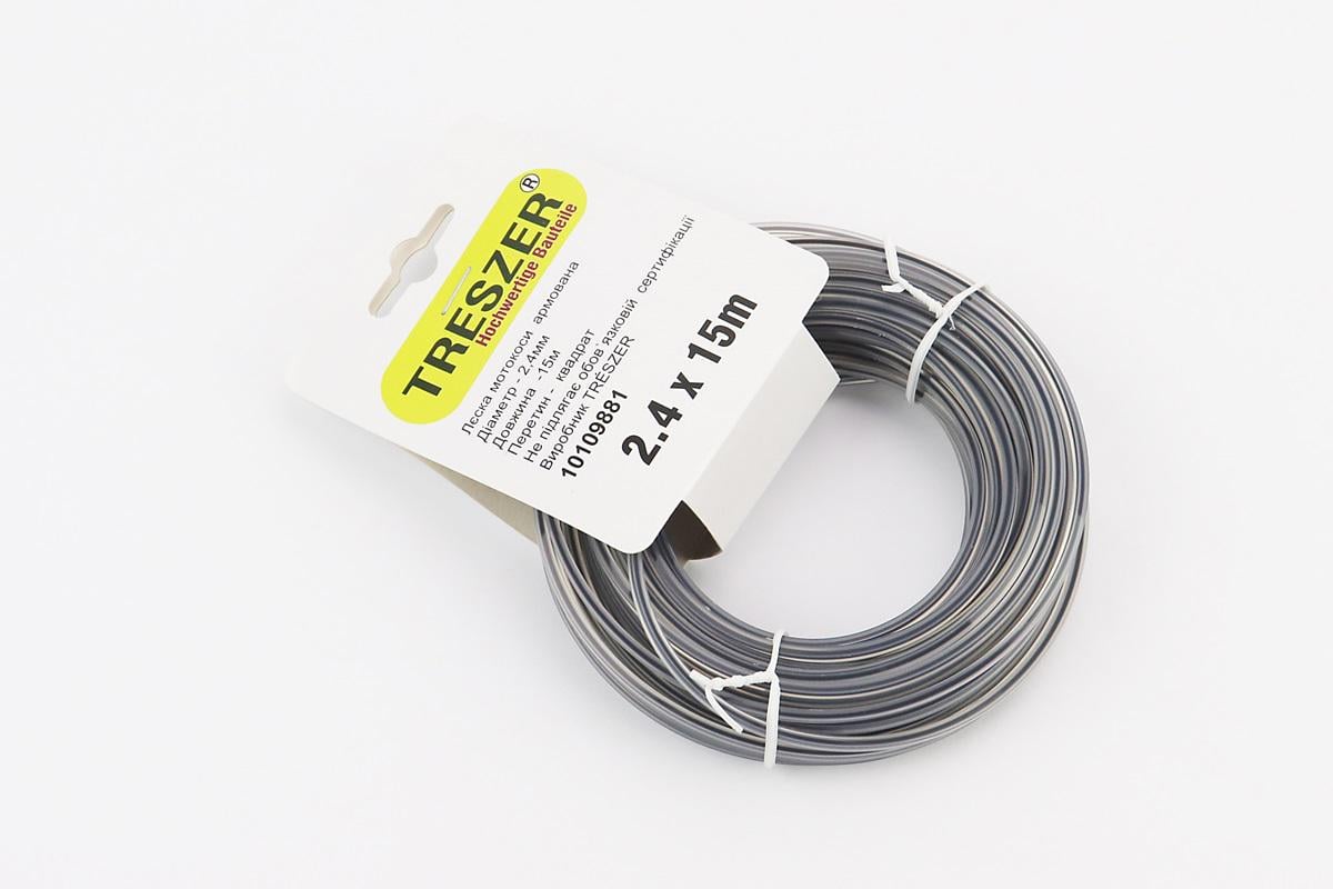 Ліска квадратна двокомпонентна до мотокос d-2,4 мм 15 м Ліска квадратна двокомпонентна до мотокос d-2,4 мм 15 м