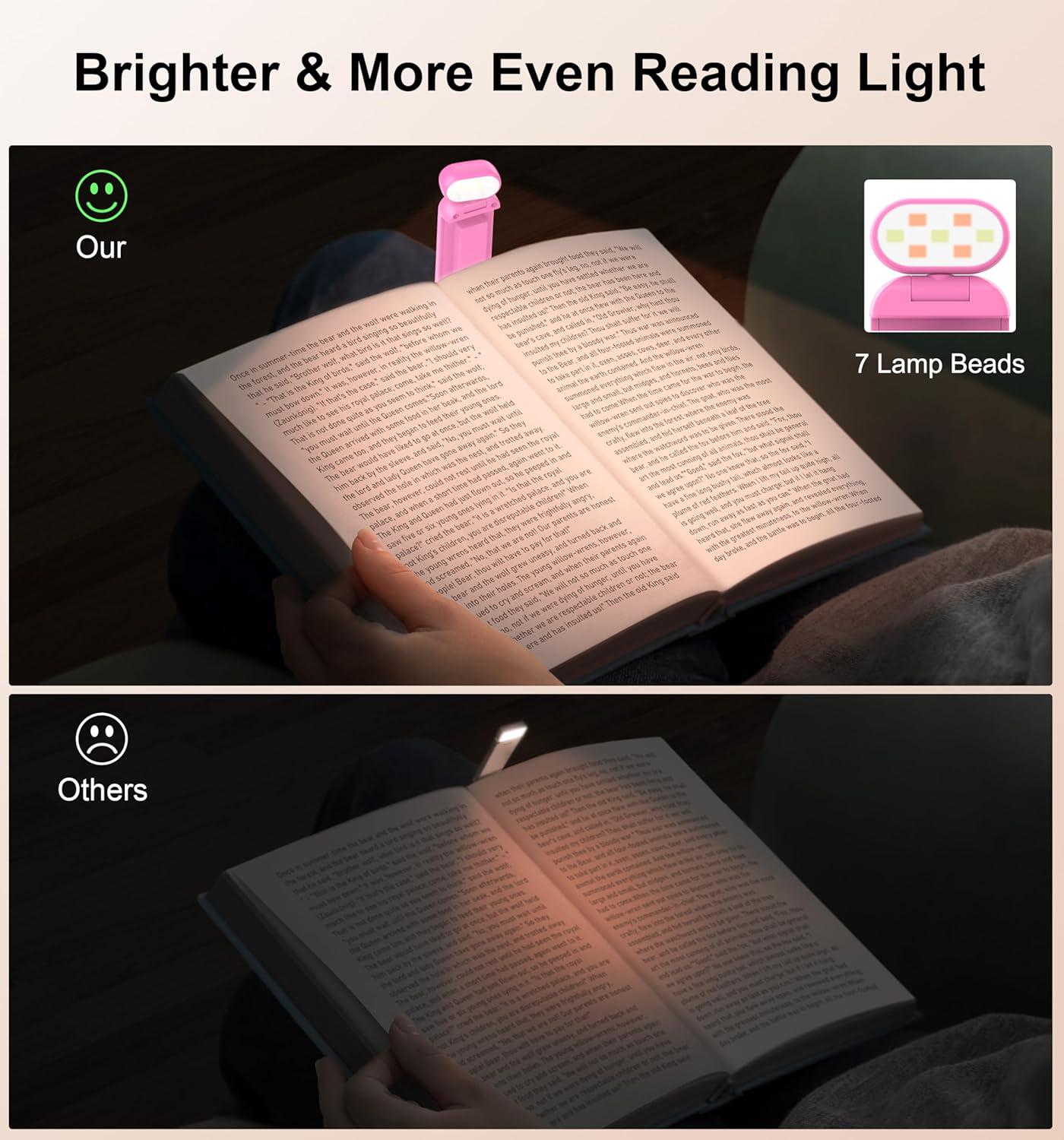 Настольная лампа для чтения аккумуляторная Gritin LED Book Light 500 mAh до 80 часов работы Pink (G1313) - фото 3 Настольная лампа для чтения аккумуляторная Gritin LED Book Light 500 mAh до 80 часов работы Pink (G1313) - фото 3
