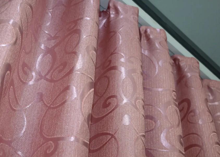 Штори у вітальню/спальню з жаккарду 1,5х2,7 м 2 шт. Рожевий (1454ш) - фото 7 Штори у вітальню/спальню з жаккарду 1,5х2,7 м 2 шт. Рожевий (1454ш) - фото 7