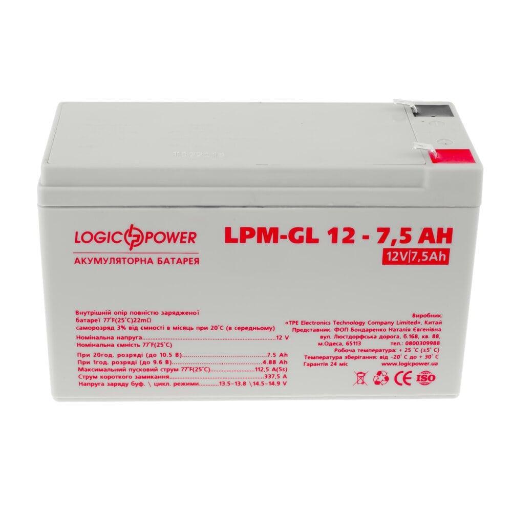 Аккумулятор гелевый LogicPower LPM-GL 12 - 7.5 AH Аккумулятор гелевый LogicPower LPM-GL 12 - 7.5 AH