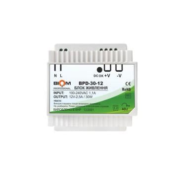 Блок живлення Biom на DIN-рейку TH35/ЕС35 BPD-30-12 30 W 2,5 A 12 V IP20 - фото 6