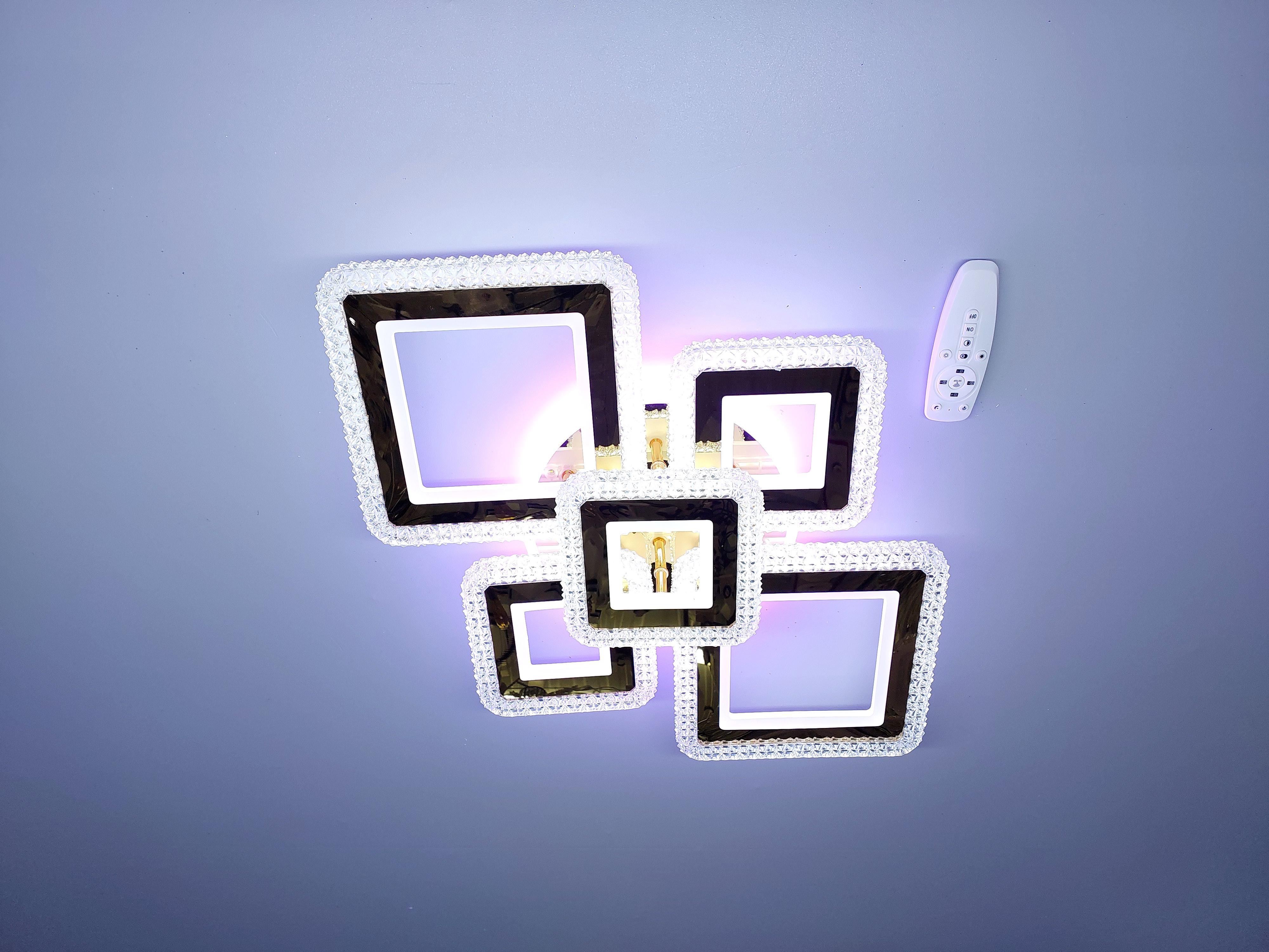 Люстра світлодіодна 82/2+3 GD+RGB з підсвіткою 190/28W Золотий (18188314)