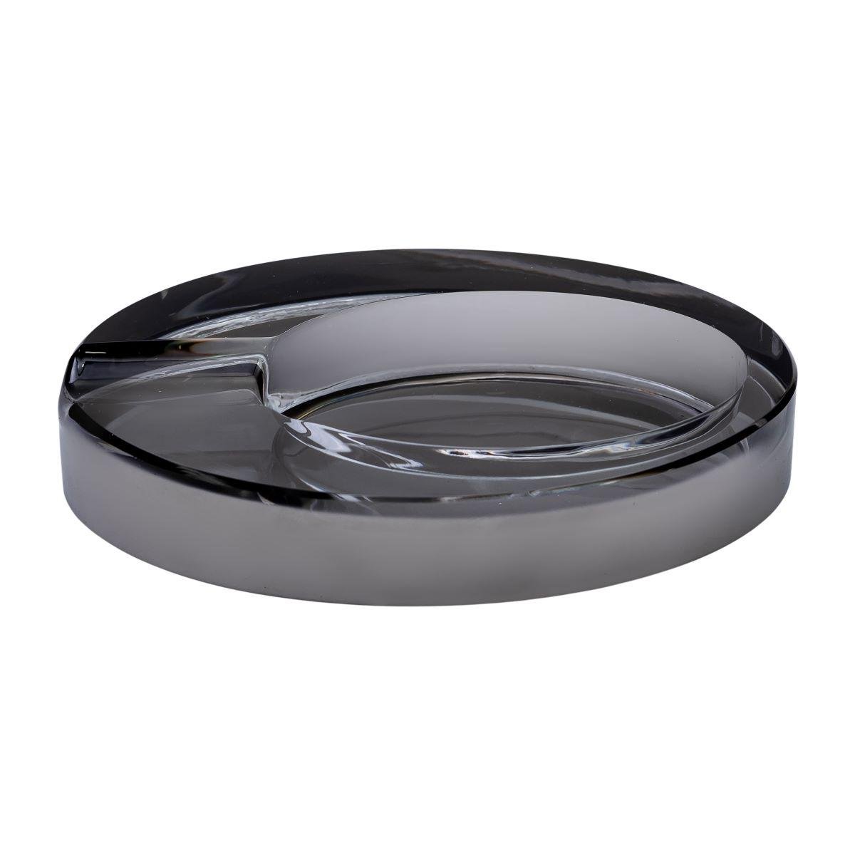 Попільничка для цигарок скляна декоративна настільна 13х7,5х2,5 см Сірий (7208)