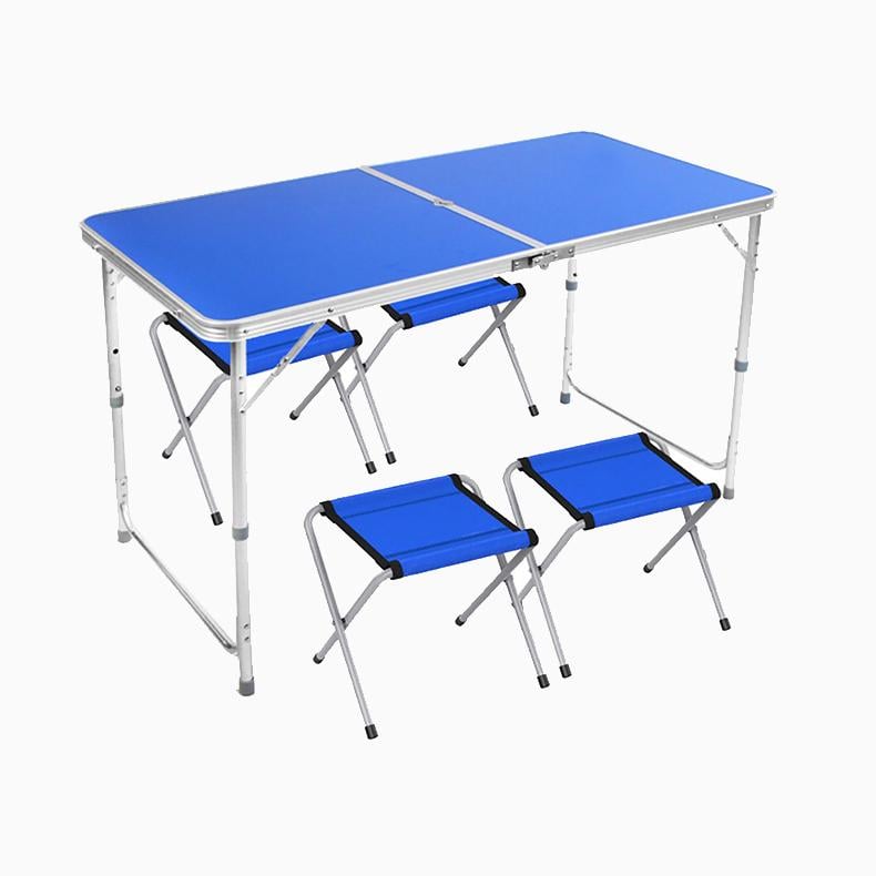 Стіл розкладний для пікніка 120х60 см з 4 стільцями Blue (27556630)