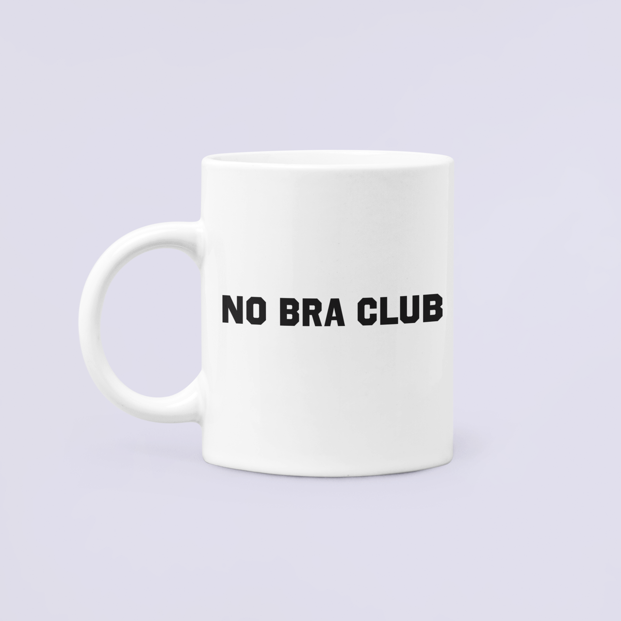 Чашка керамическая с принтом "No bra club" 330 мл Белый