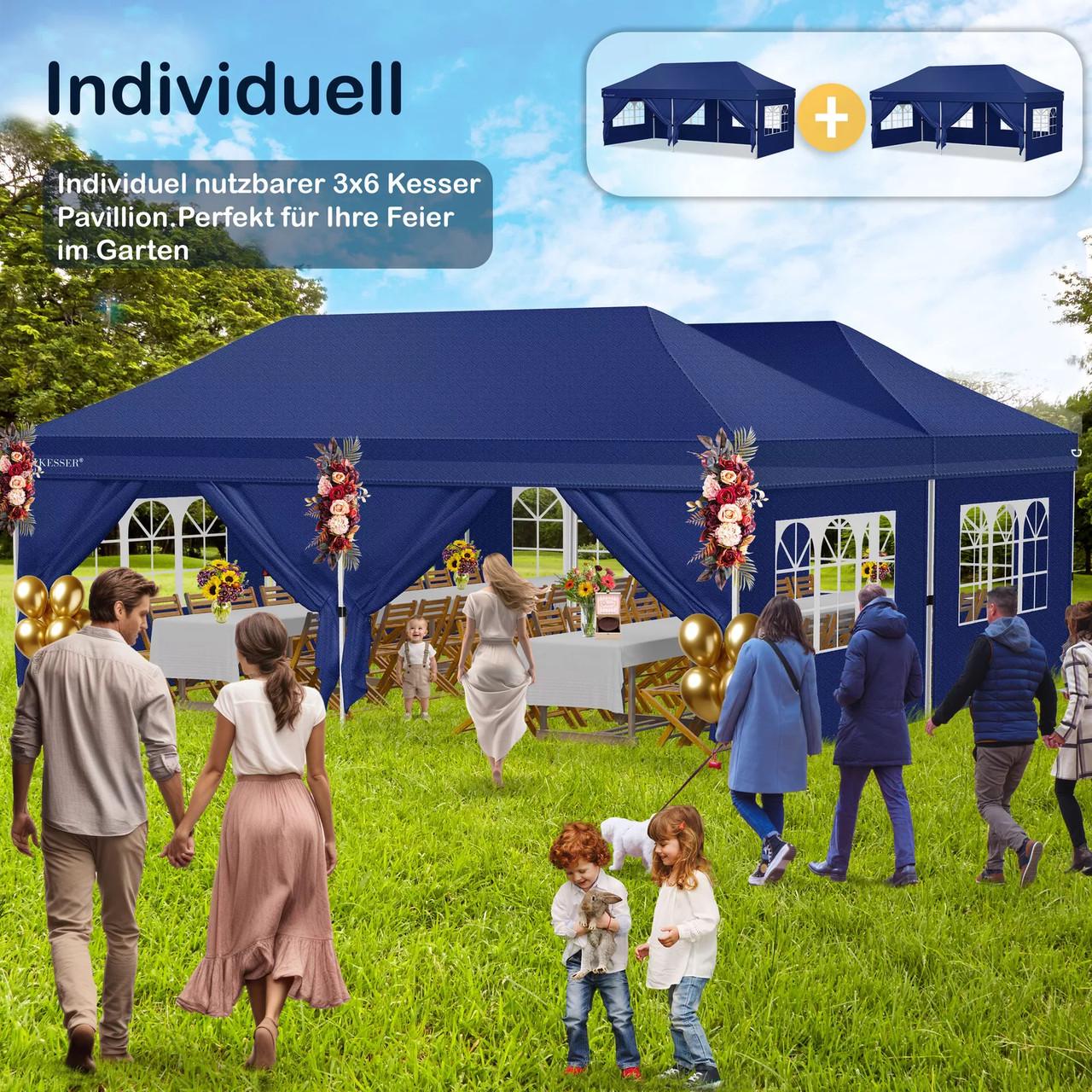 Павільйон садовий KESSER 6x3 м UV50+ Синій - фото 8 Павільйон садовий KESSER 6x3 м UV50+ Синій - фото 8