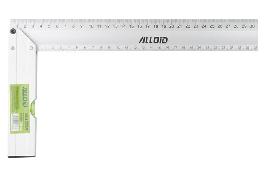 Угольник строительный алюминиевый с уровнем