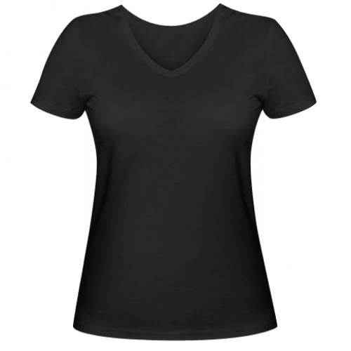 Футболка женская с V-образным вырезом 220837 XL Черный (220837-2-4811-XL)