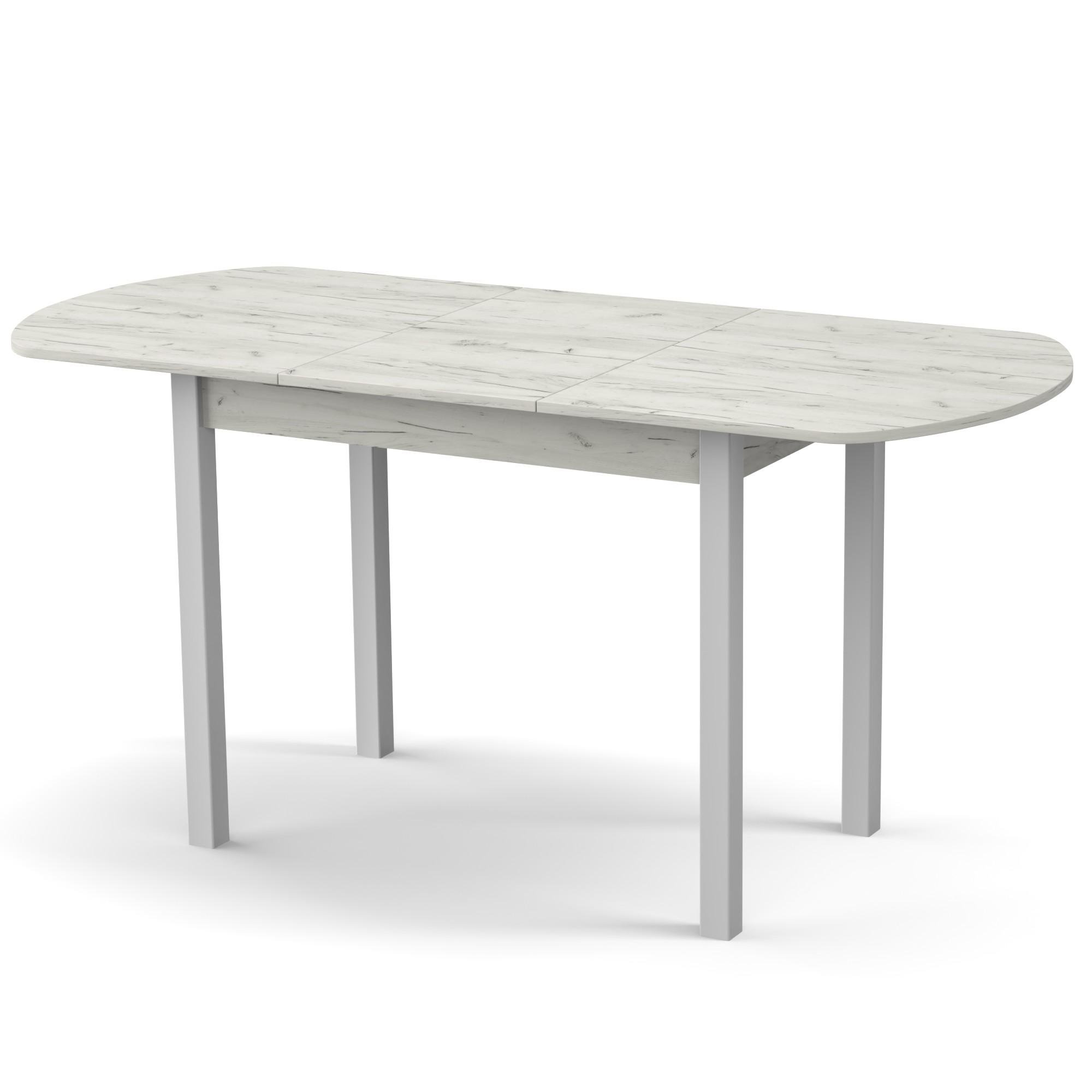 Стол обеденный раздвижной Неман МОДЕРН Дуб крафт белый/Белый (2824838)