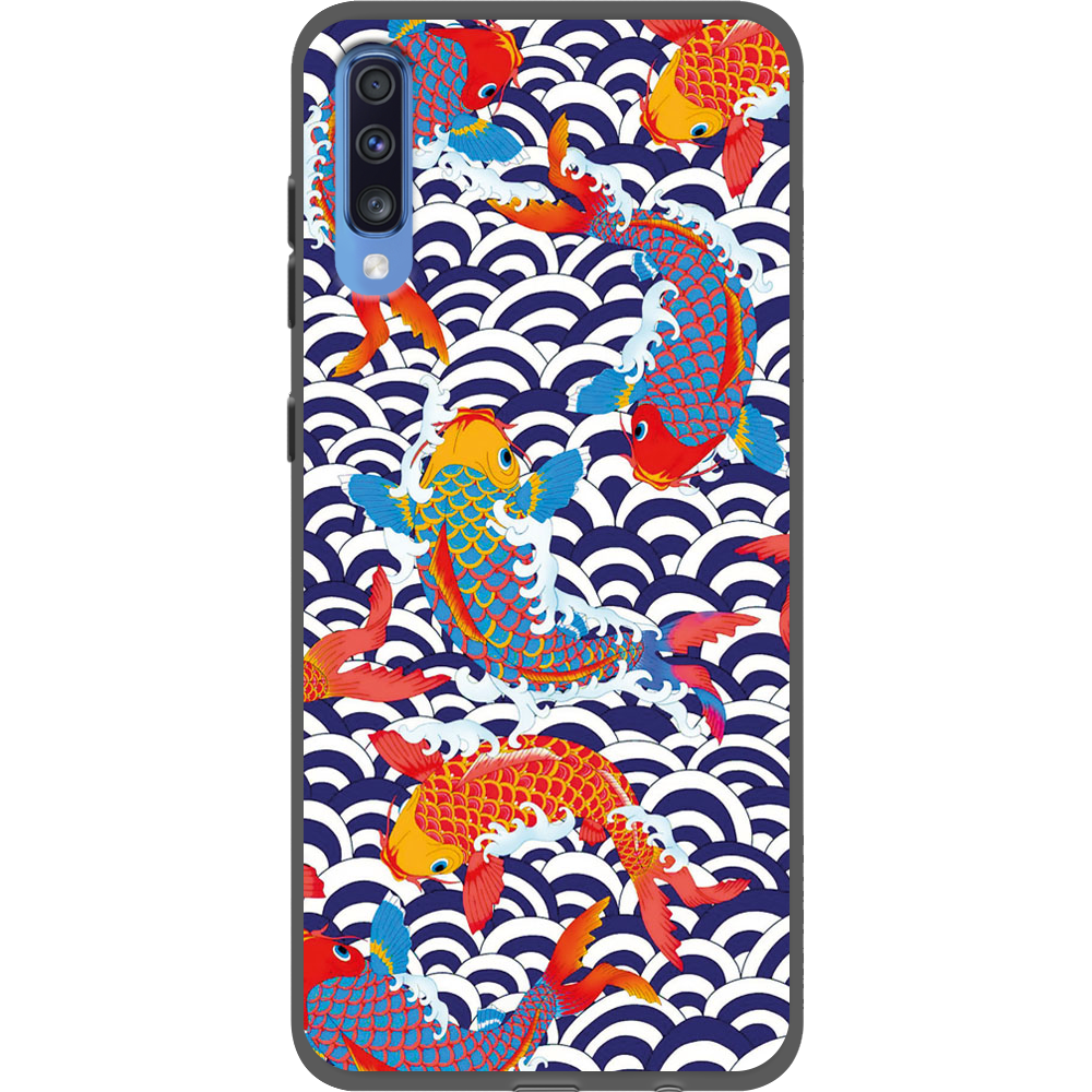 Чехол Boxface Samsung A705 Galaxy A70 Koi Fish Черный силикон (36860-up2477-37421)